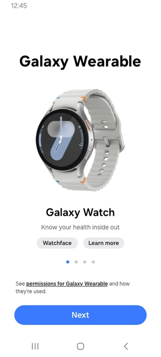 Скриншот приложения Galaxy Wearable