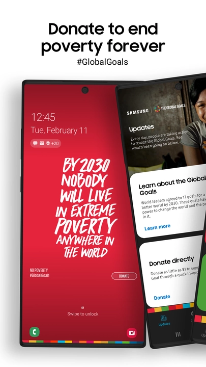 Скриншот приложения Samsung Global Goals