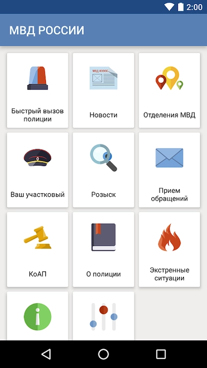 Скриншот приложения МВД России