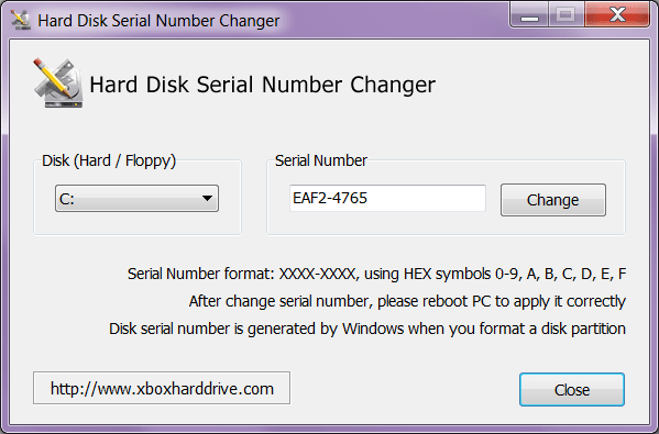 Hard Disk Serial Number Changer Изменение