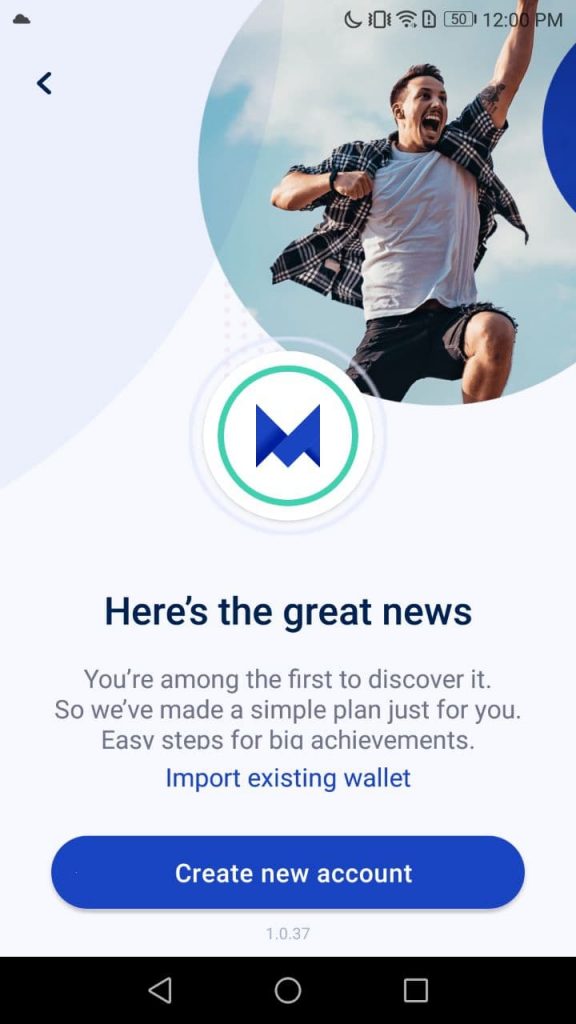 Maiar Wallet Create account