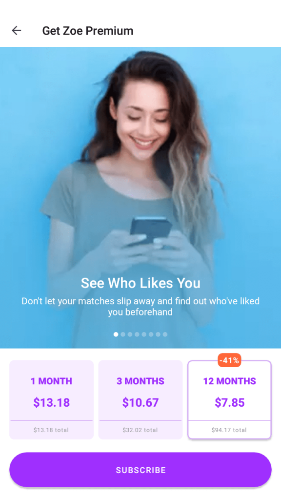 Zoe Dating Subscription