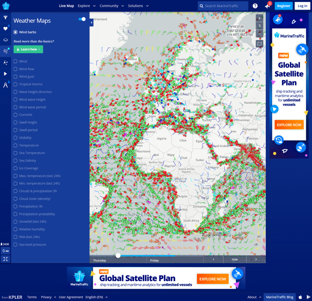 Marine Traffic Live map