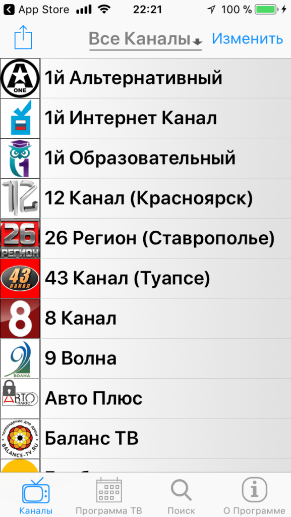Русское ТВ Список каналов