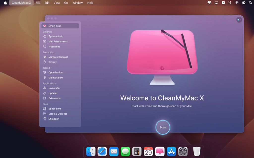 CleanMyMac Welcome screen