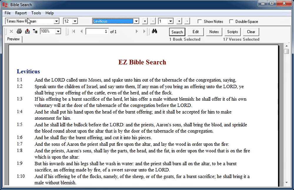 EZ Bible Text formatting options