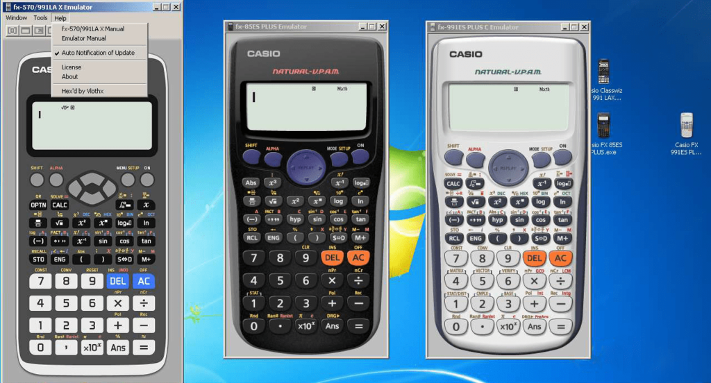 fx ES PLUS Emulator Supported calculator models