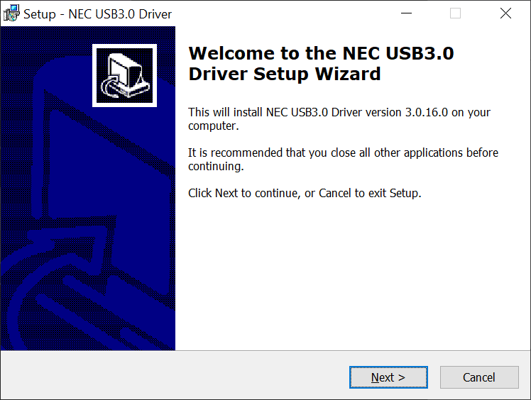 NECxg USB 3 0 Driver Setup