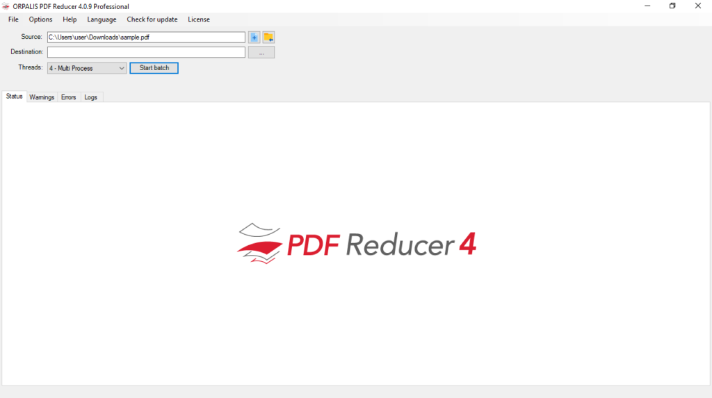 ORPALIS PDF Reducer Workspace