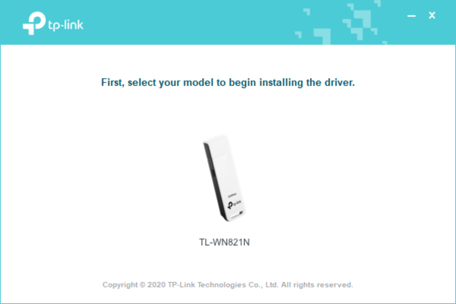 TP Link TL WN821N Select device model
