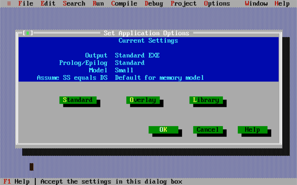Turbo C General options