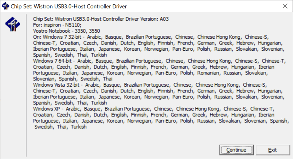 Dell inspiron N5110 USB 3 0 Driver Supported languages