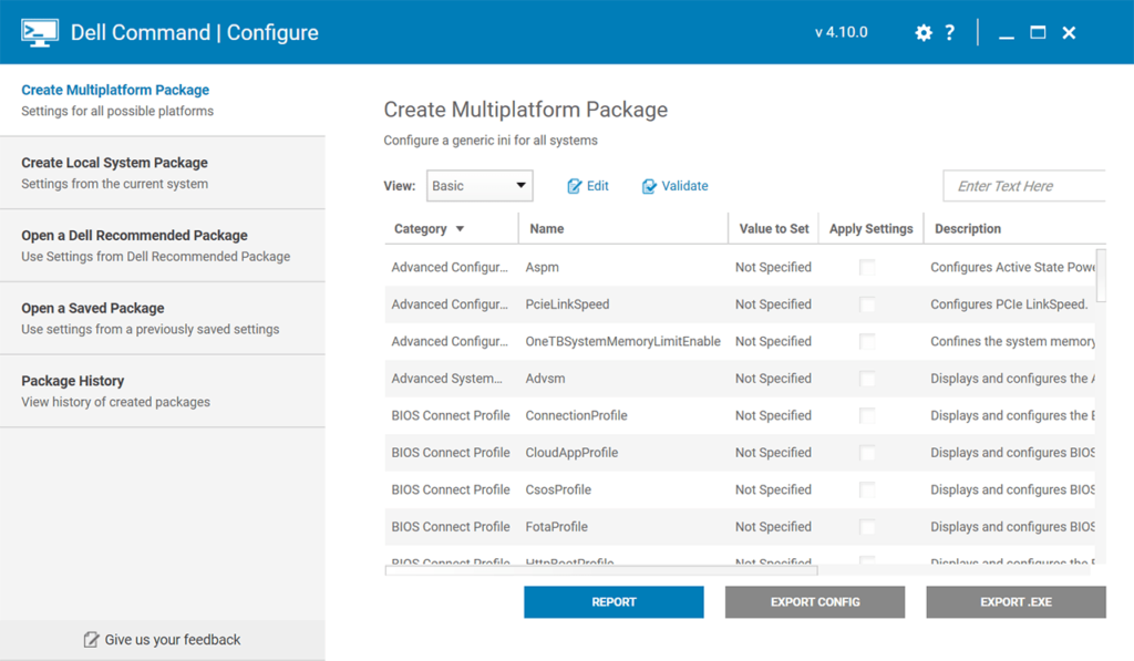 Dell Command Package creation