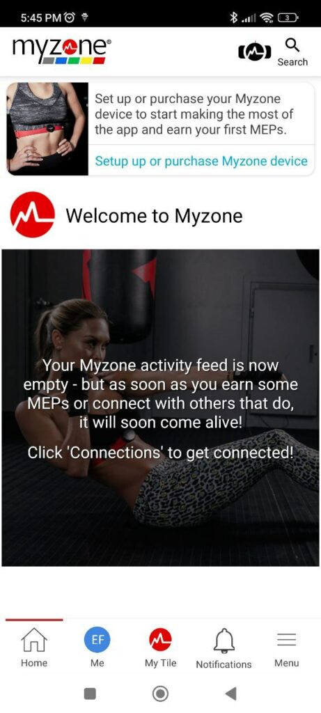 Myzone Homepage