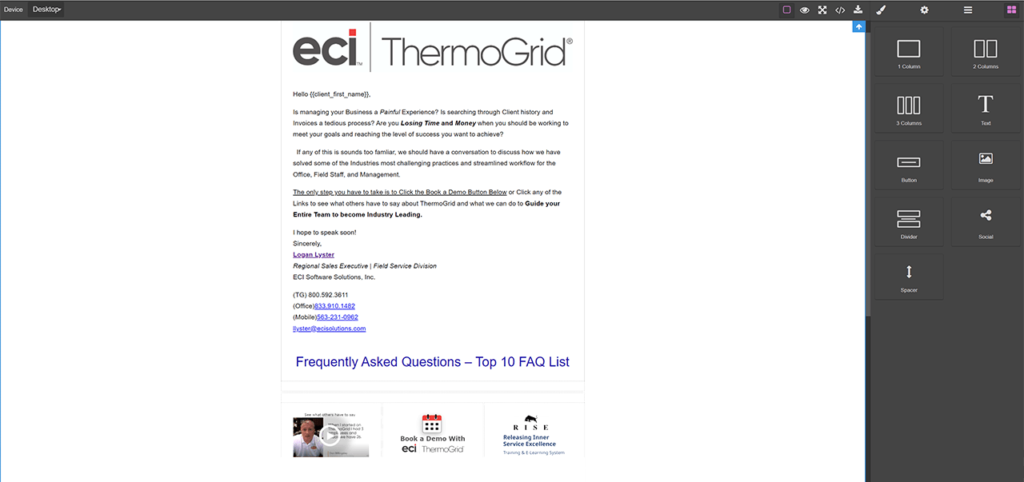 ThermoGrid Marketing email template