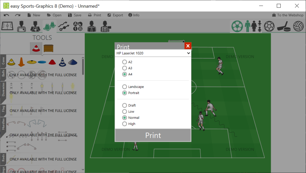 easy Sports Graphics Printer configuration
