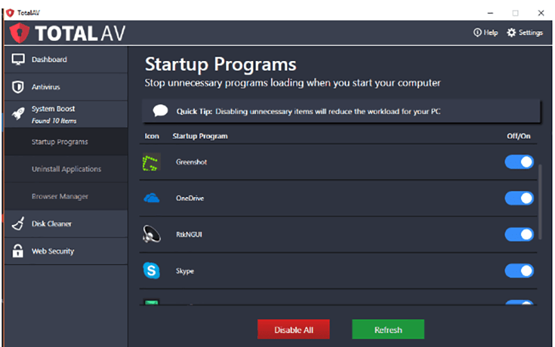 TotalAV Startup programs