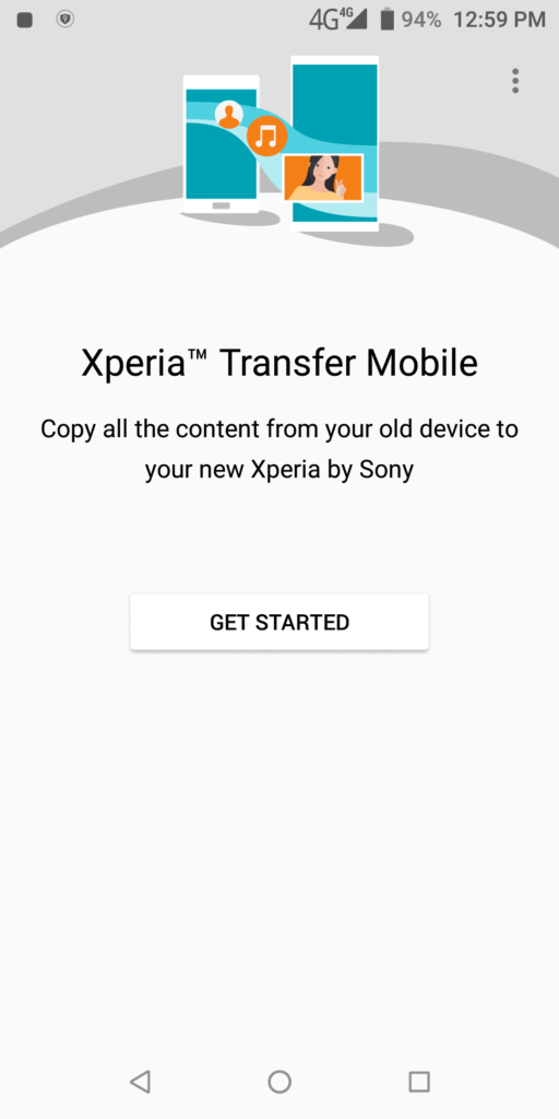 Xperia Transfer Mobile Get started